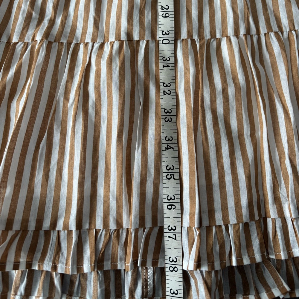 Sugarlips Tan and White Striped Blouse - Picture 6 of 6
